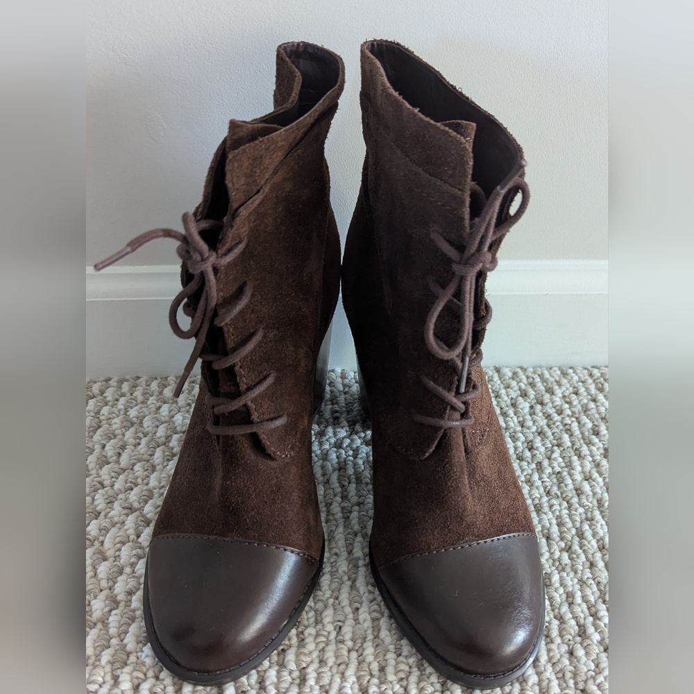 Franco Sarto Dark Brown Lace Up Boots